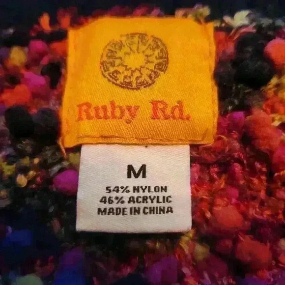 Ruby Rd Medium Brightly Colored Scoop Neck Rich Boucle Knit Sweater 3/4 Sleeves - Picture 7 of 8